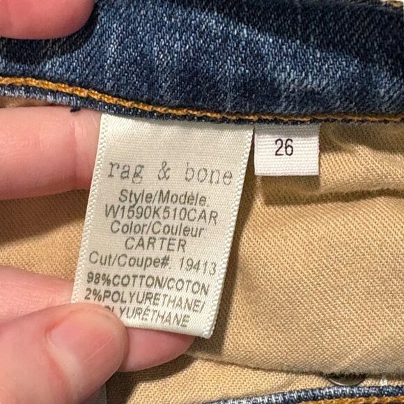 Rag & Bone Dre Distressed Mid Rise Boyfriend Jeans Women's Waist Size 26 - Picture 7 of 7